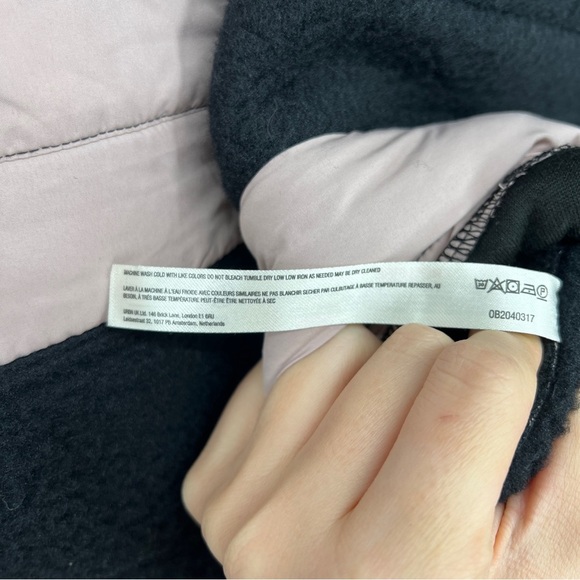 Free People Hit The Slopes Black Purple Sherpa Outdoor Winter Overalls Ski Bib S - Picture 9 of 9